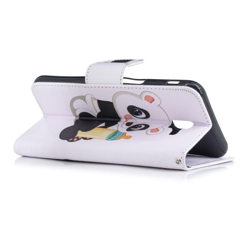 Leren Hoesje voor Samsung Galaxy J6 Plus Babypanda