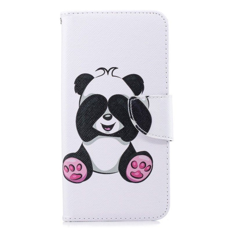 Leren Hoesje voor Samsung Galaxy J6 Plus Leuke Panda