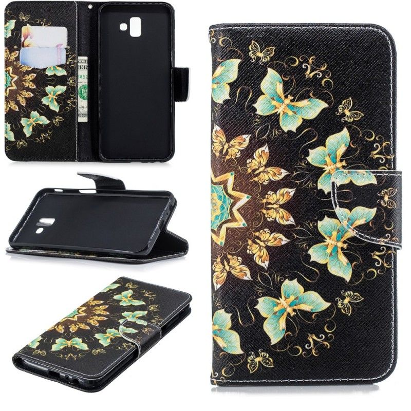 Leren Hoesje voor Samsung Galaxy J6 Plus Vlindermandala