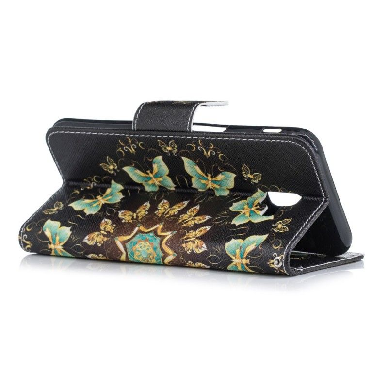 Leren Hoesje voor Samsung Galaxy J6 Plus Vlindermandala