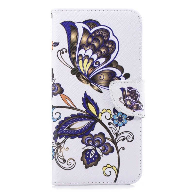 Leren Hoesje voor Samsung Galaxy J6 Plus Vlindertattoo