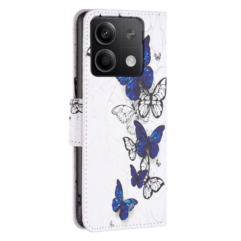 Folio-hoesje Xiaomi Redmi Note 13 5g Vlucht Van Blauwe Vlinders
