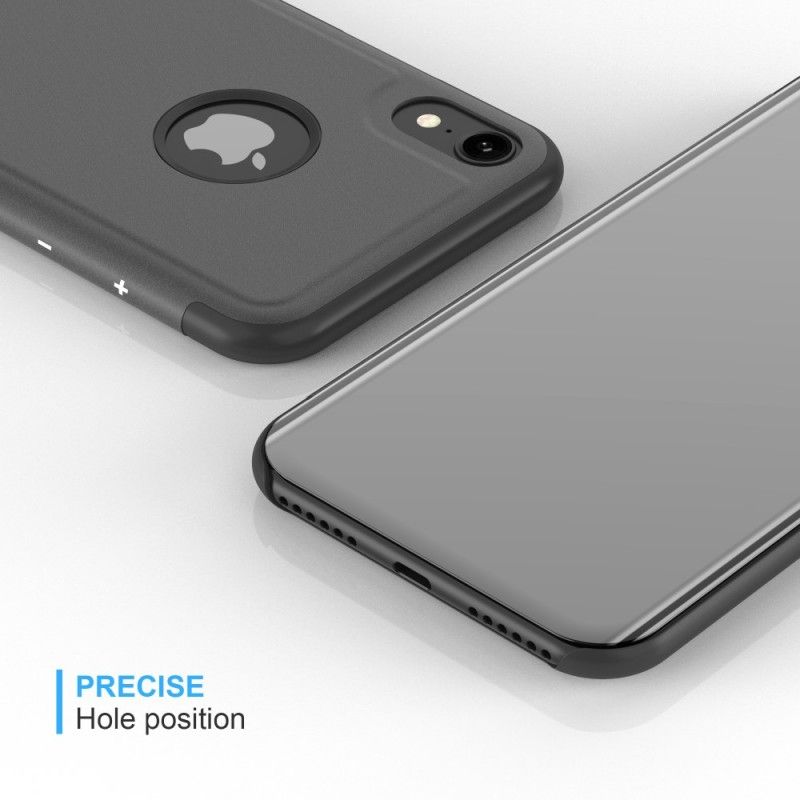 Folio-hoesje iPhone XS Max Donkerblauw Zwart Telefoonhoesje Spiegel