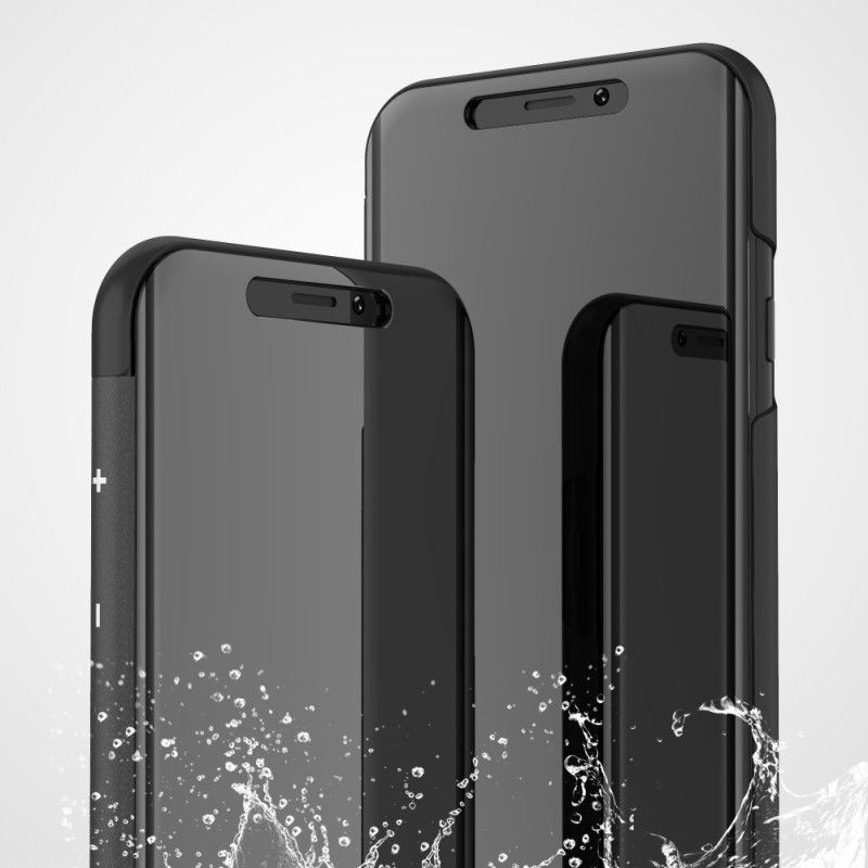 Folio-hoesje iPhone XS Max Donkerblauw Zwart Telefoonhoesje Spiegel