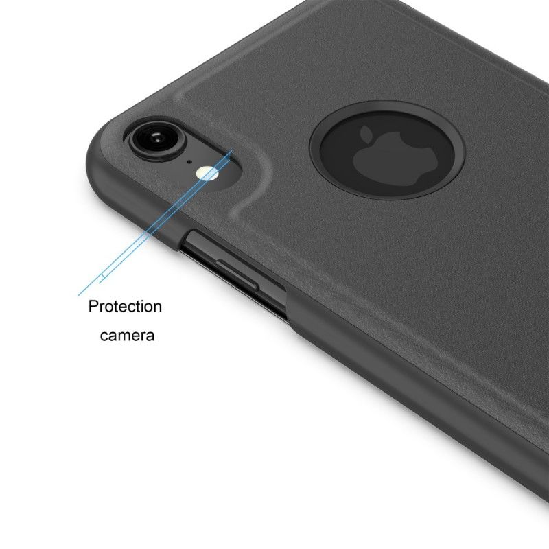 Folio-hoesje iPhone XS Max Donkerblauw Zwart Telefoonhoesje Spiegel