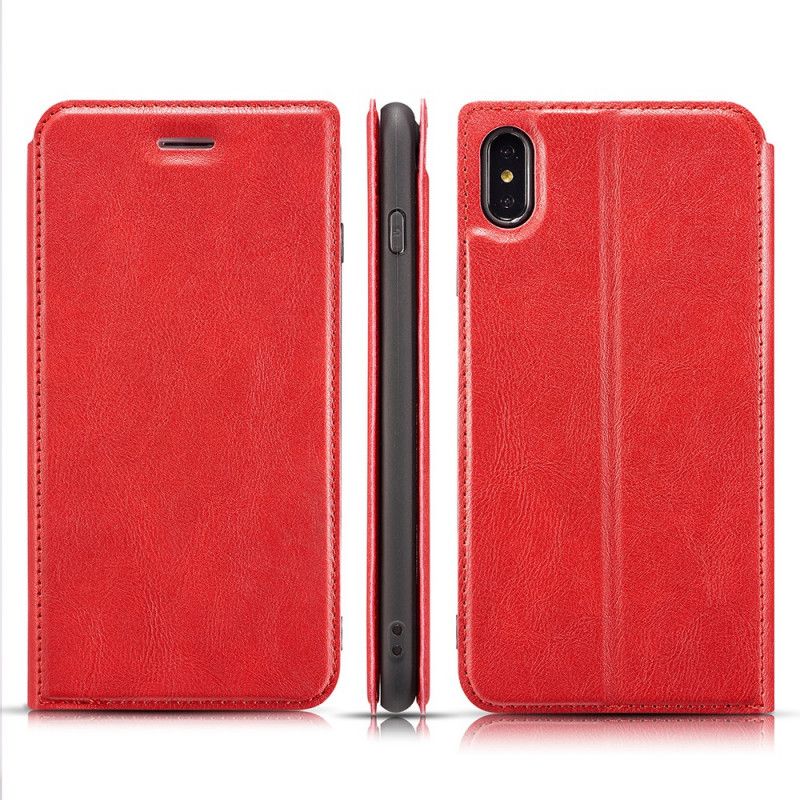 Folio-hoesje voor iPhone XS Max Rood Zwart Ultrafinesse