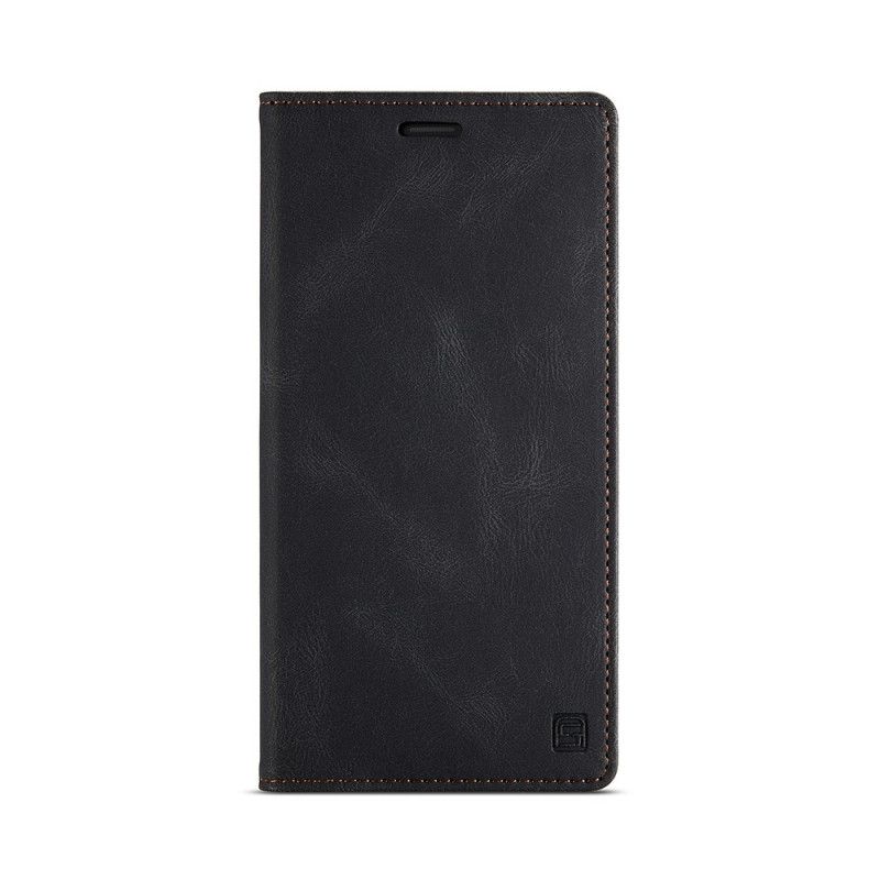 Folio-hoesje voor iPhone XS Max Turkoois Zwart Rfid-Technologie Met Leereffect