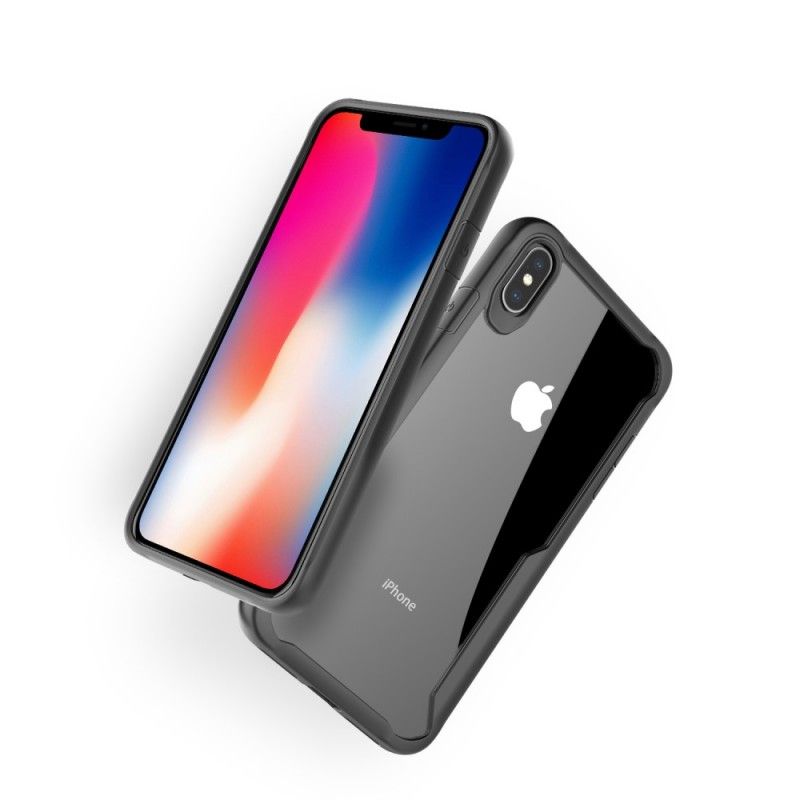 Hoesje iPhone XS Max Rood Zwart Afgeschuinde Hybride