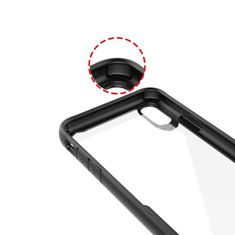 Hoesje iPhone XS Max Rood Zwart Afgeschuinde Hybride