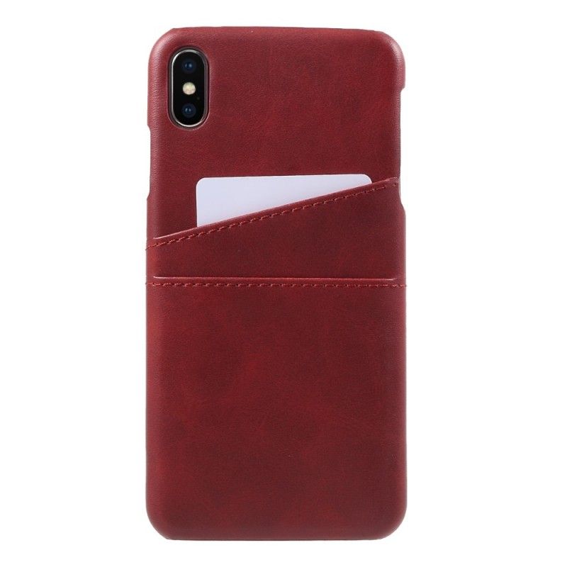 Hoesje iPhone XS Max Rood Zwart Kaarthouder