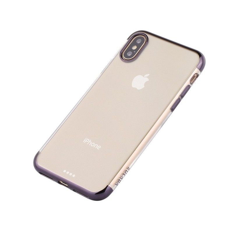 Hoesje iPhone XS Max Rood Zwart Sulada Kristal