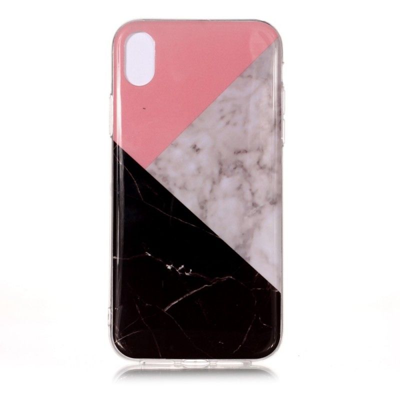 Hoesje iPhone XS Max Telefoonhoesje Geometrisch Marmereffect