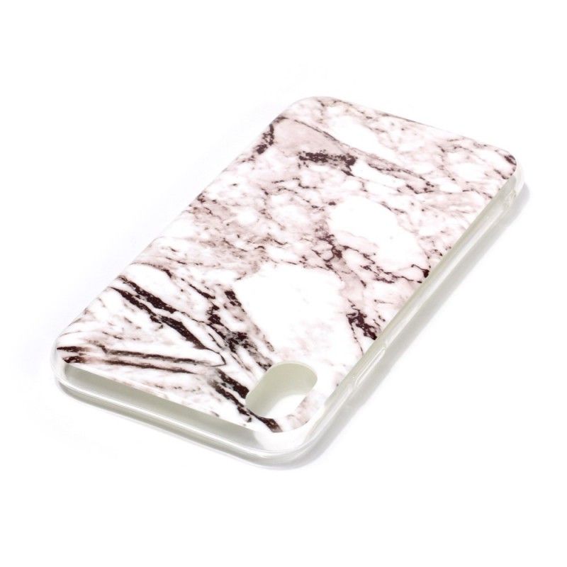 Hoesje iPhone XS Max Wit Zwart Gemarmerd Effect