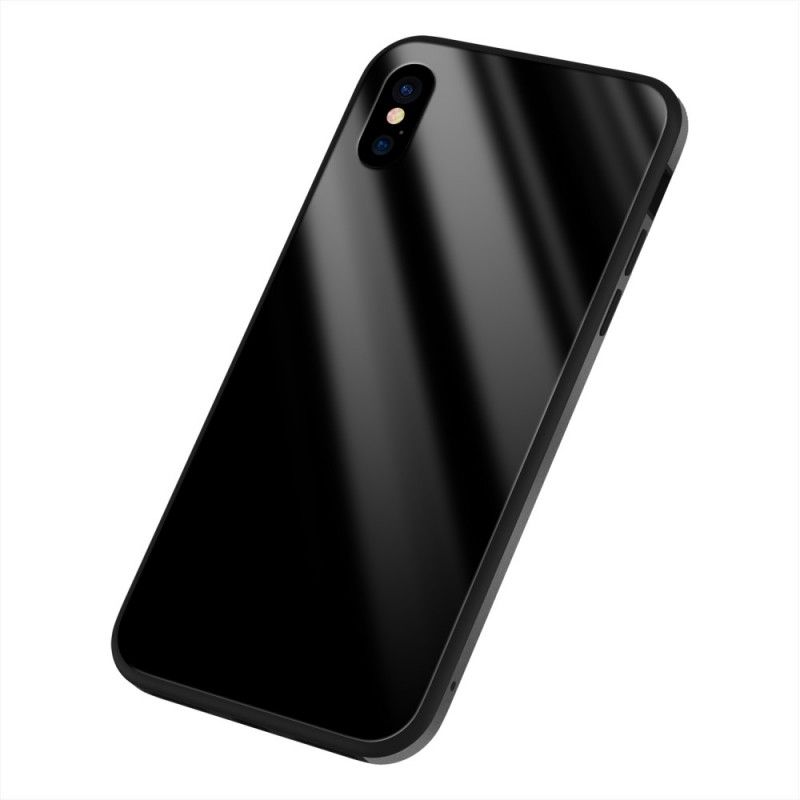Hoesje voor iPhone XS Max Wit Zwart Sulada Glans
