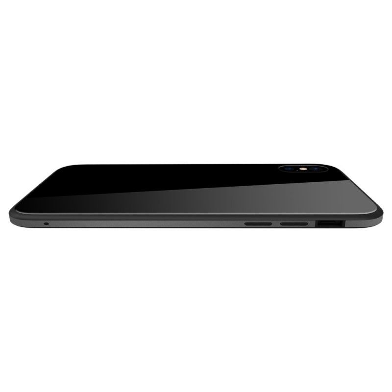 Hoesje voor iPhone XS Max Wit Zwart Sulada Glans