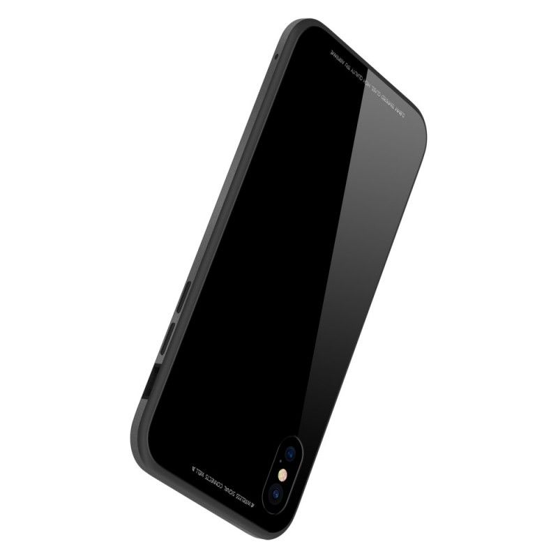 Hoesje voor iPhone XS Max Wit Zwart Sulada Glans