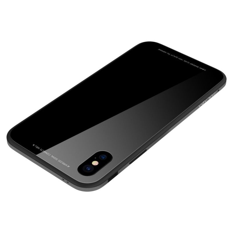 Hoesje voor iPhone XS Max Wit Zwart Sulada Glans