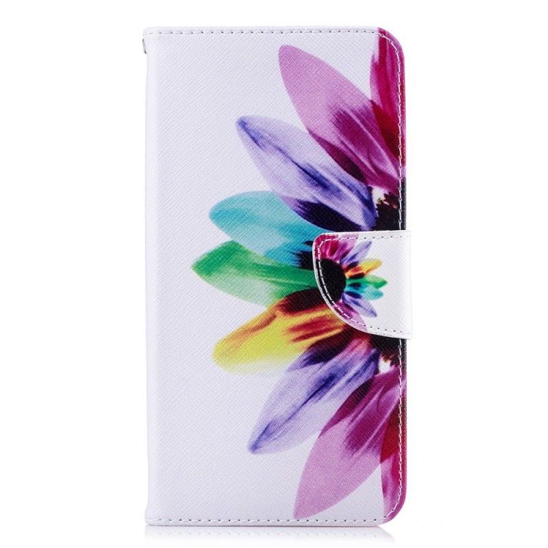 Leren Hoesje iPhone XS Max Aquarelbloem