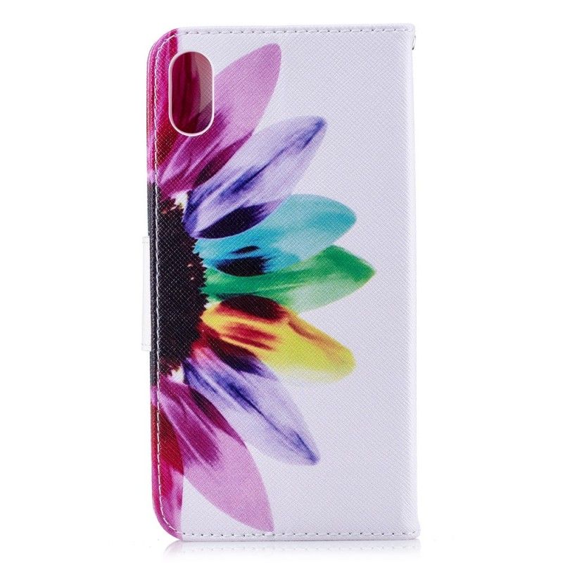 Leren Hoesje iPhone XS Max Aquarelbloem