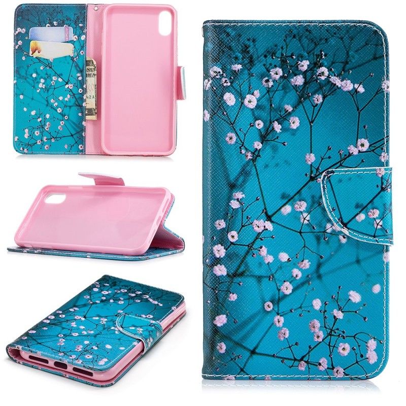 Leren Hoesje iPhone XS Max Telefoonhoesje Bloeiende Boom