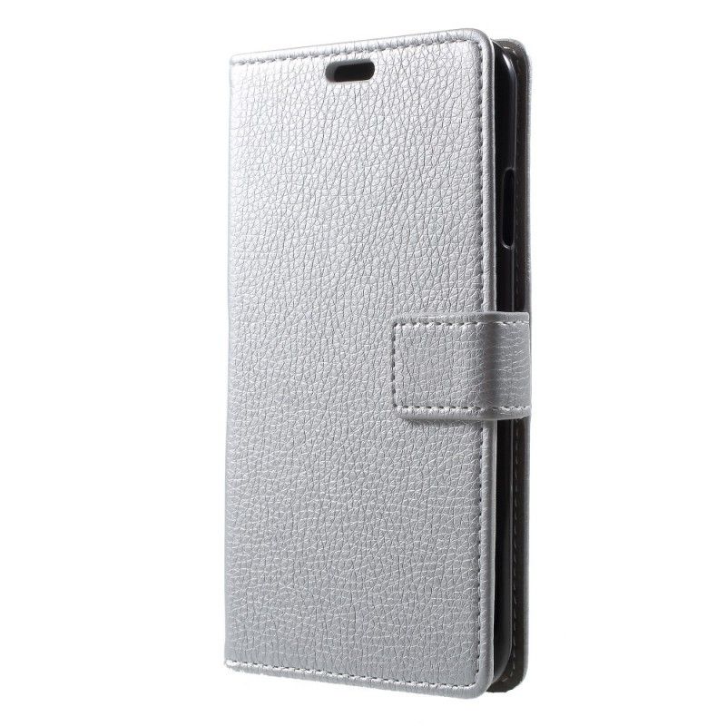 Leren Hoesje iPhone XS Max Zwart Lychee Kunstleer