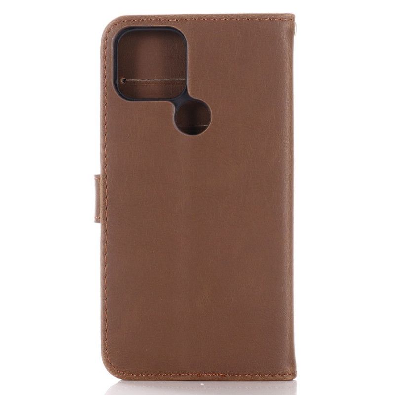 Bescherming Hoesje Google Pixel 5 Bruin Zwart Retro Leereffect
