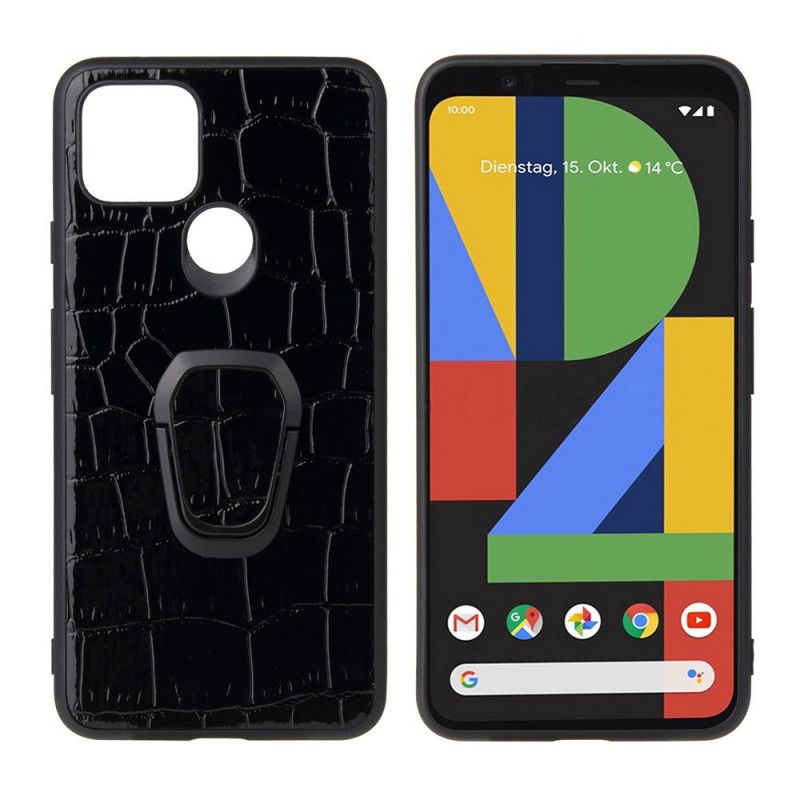 Cover Hoesje Google Pixel 5 Telefoonhoesje Ringhouder Krokodil Stijl