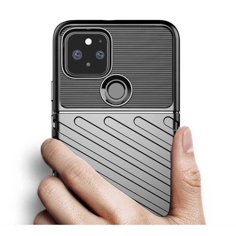 Hoesje Google Pixel 5 Donkerblauw Zwart Donderreeks