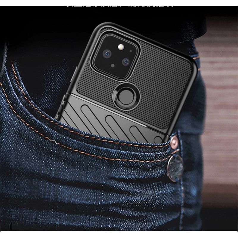 Hoesje Google Pixel 5 Donkerblauw Zwart Donderreeks