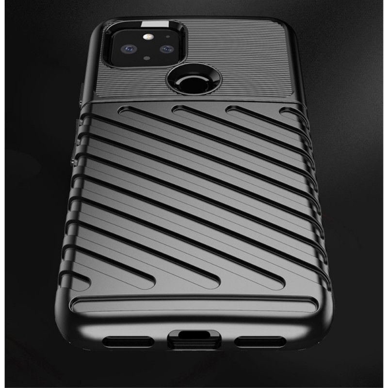 Hoesje Google Pixel 5 Donkerblauw Zwart Donderreeks