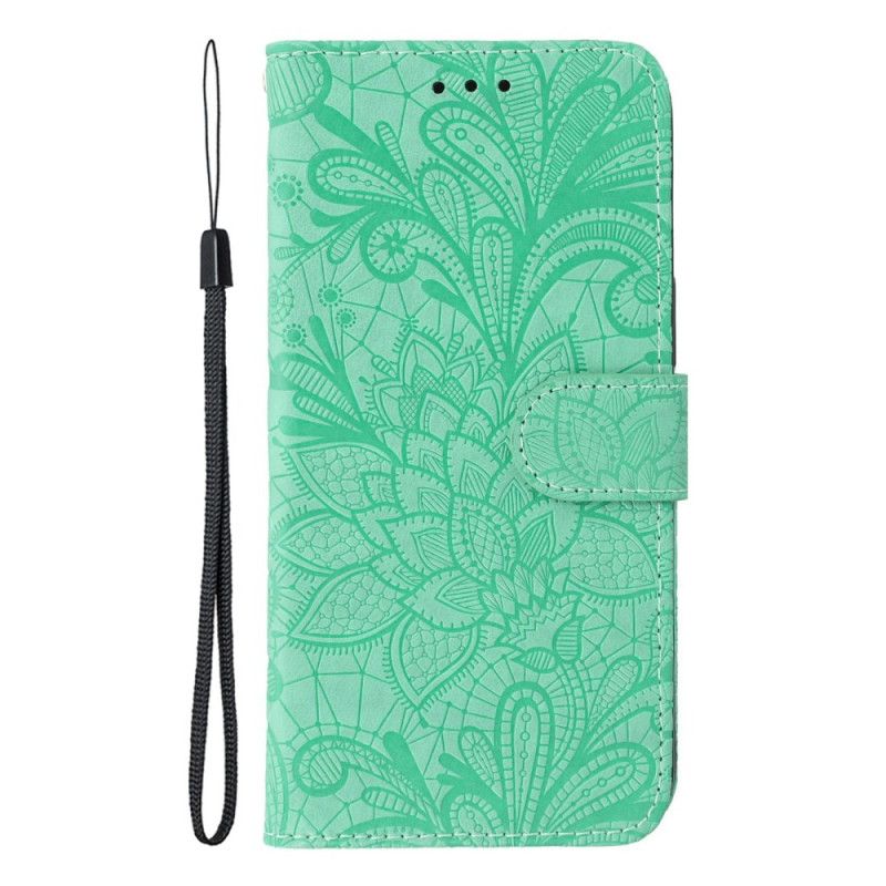Flip Case Leren Realme C75 Bloemenkantpatroon