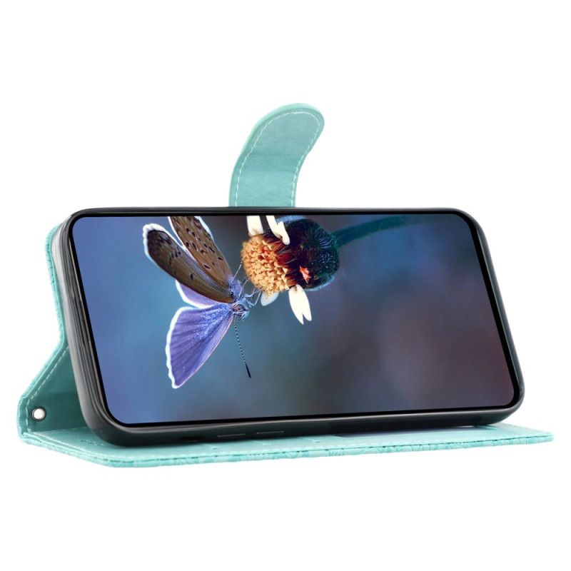 Flip Case Leren Realme C75 Bloemenkantpatroon