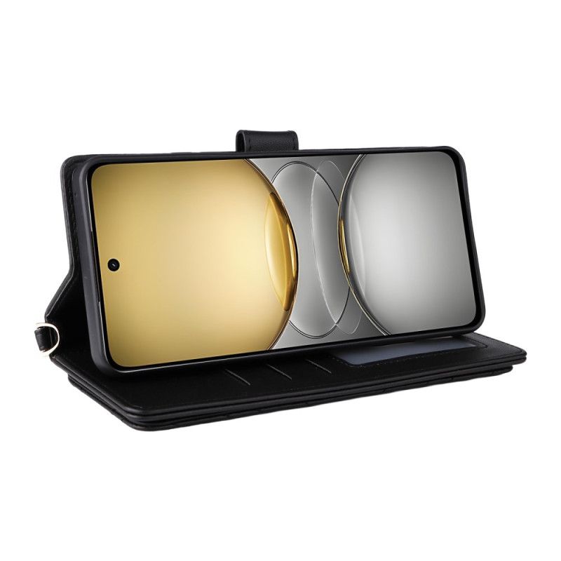 Flip Case Leren Realme C75 Premium Design Met Bandje En Schouderband