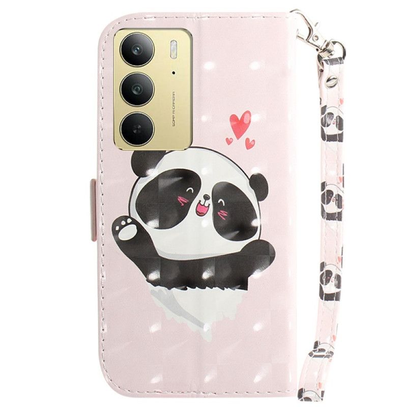 Folio-hoesje Realme C75 Telefoonhoesje Bandje Met Panda-liefde