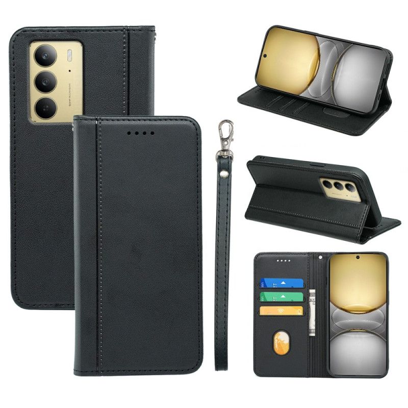 Folio-hoesje Realme C75 Telefoonhoesje Eenvoudig Met Bandje