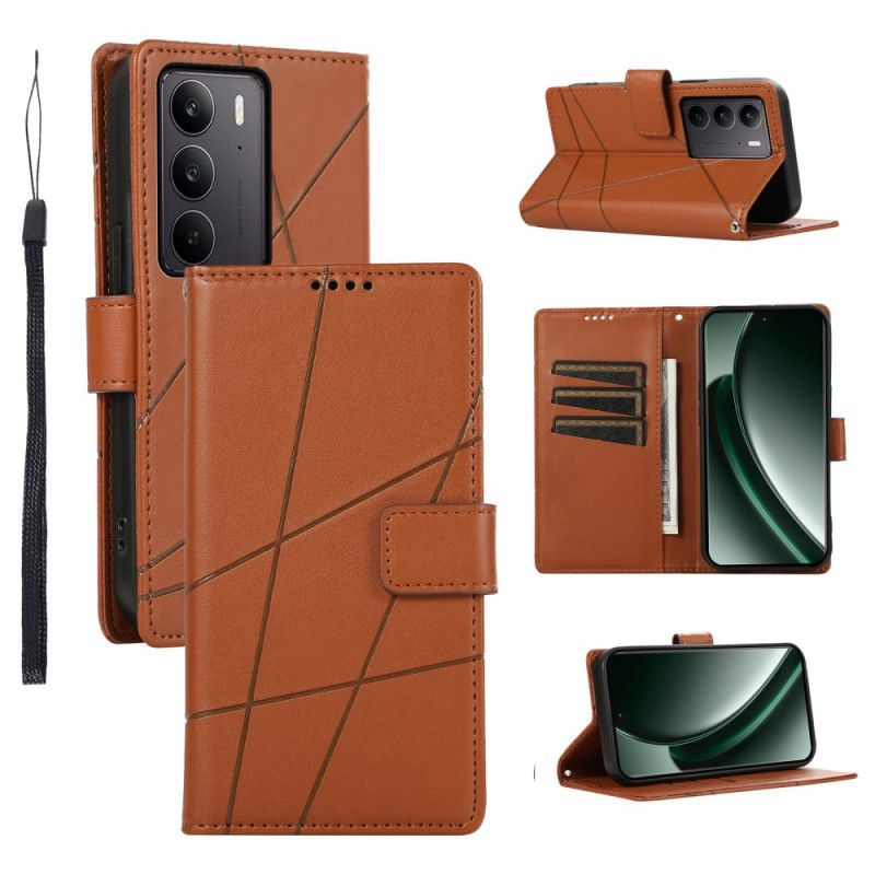 Folio-hoesje Realme C75 Telefoonhoesje Lijnen