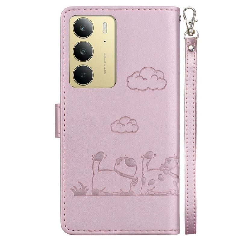 Folio-hoesje Realme C75 Telefoonhoesje Rfid-blokkerende Tas Met Kattenmotief