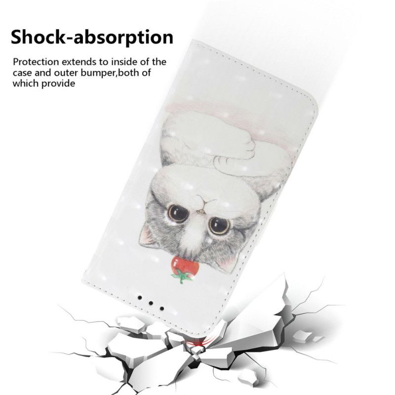 Leren Hoesje Realme C75 Bandje Met Kat En Aardbei