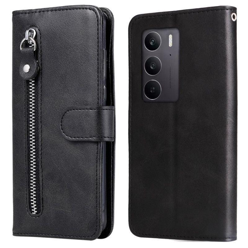 Leren Hoesje Voor Realme C75 Etui Met Rits