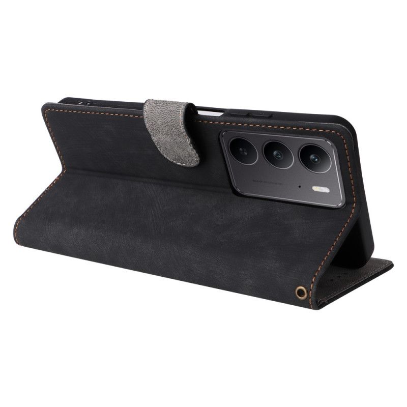 Leren Hoesje Voor Realme C75 Rfid-bescherming Suède-effect