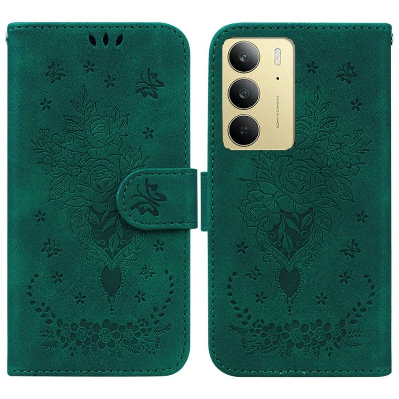 Leren Hoesje Voor Realme C75 Rozen