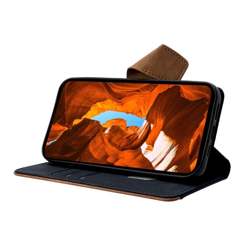 Leren Hoesje Voor Realme C75 Vintage Tweekleurig