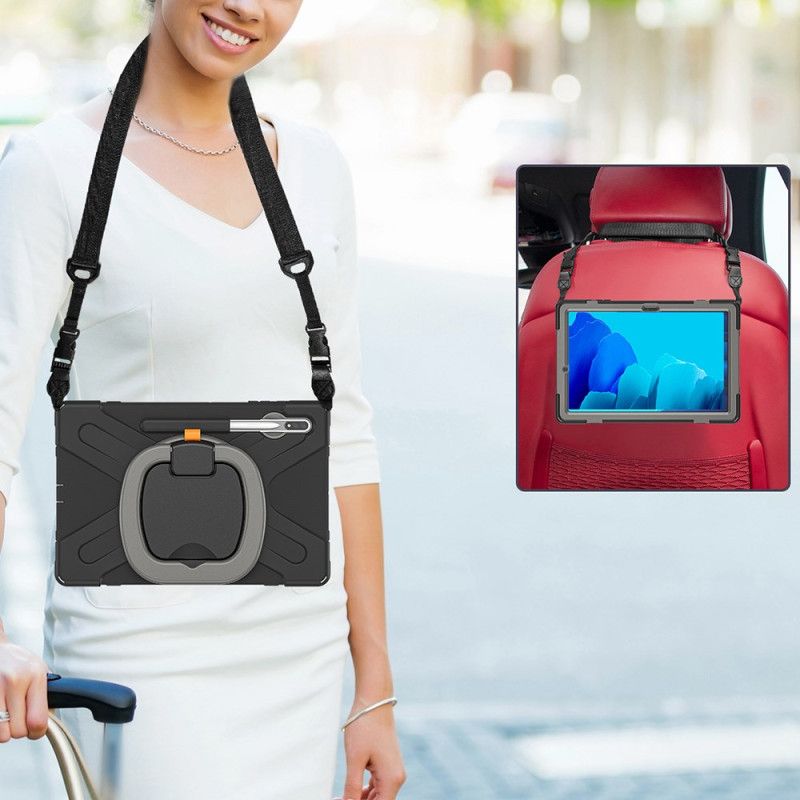 Hoesje Voor Samsung Galaxy Tab S9 Plus Draaibare Steun Met Riem