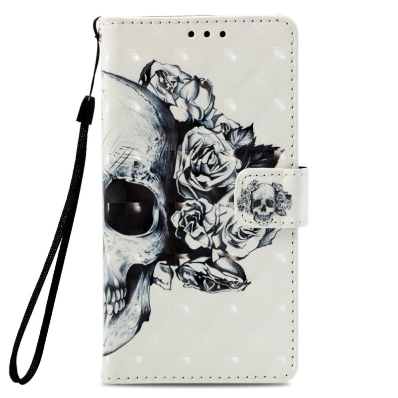 Bescherming Hoesje Honor 7A Telefoonhoesje 3D Bloemenschedel