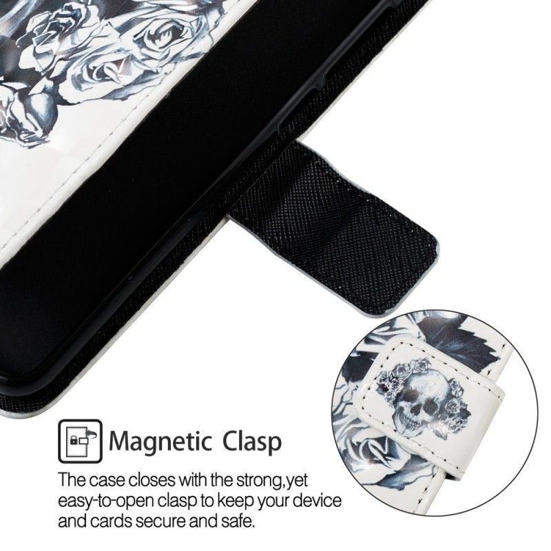 Bescherming Hoesje Honor 7A Telefoonhoesje 3D Bloemenschedel