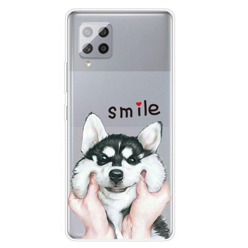 Case Hoesje Samsung Galaxy A42 5G Telefoonhoesje Glimlach Hond