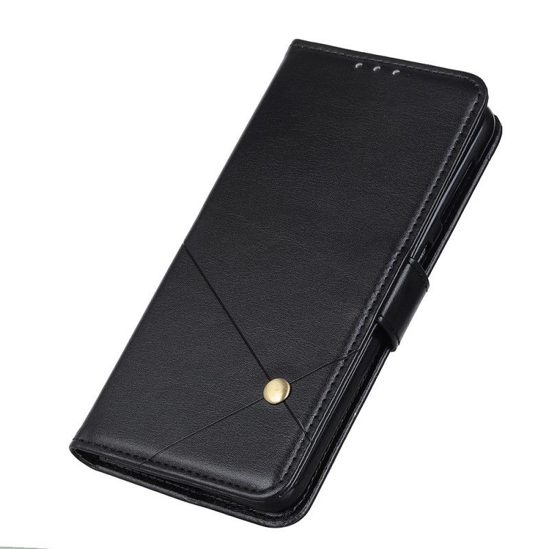 Cover Folio-hoesje Samsung Galaxy A42 5G Groen Zwart Telefoonhoesje Klinknagel X Ontwerp