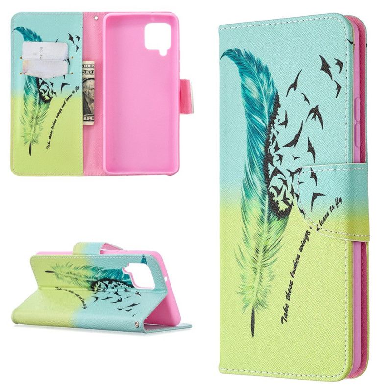 Cover Folio-hoesje Samsung Galaxy A42 5G Telefoonhoesje Leren Vliegen