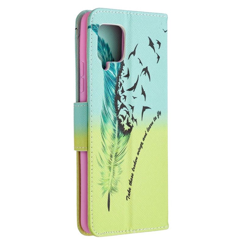 Cover Folio-hoesje Samsung Galaxy A42 5G Telefoonhoesje Leren Vliegen