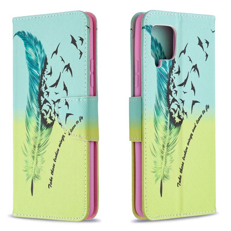 Cover Folio-hoesje Samsung Galaxy A42 5G Telefoonhoesje Leren Vliegen